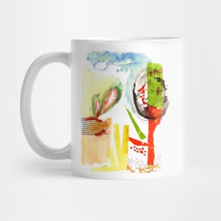 Abstract mixed media colorful landscape illustration Mug